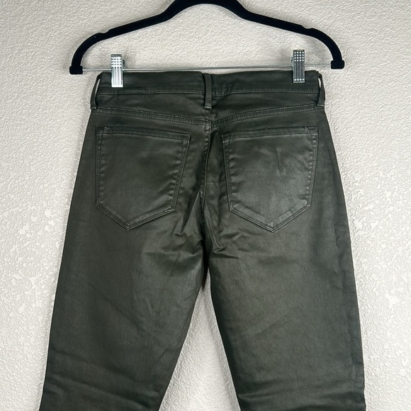 Banana Republic Charcoal Gray Coated Faux Leather Moto Skinny Jeans Size 25 - Picture 4 of 8